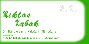 miklos kabok business card